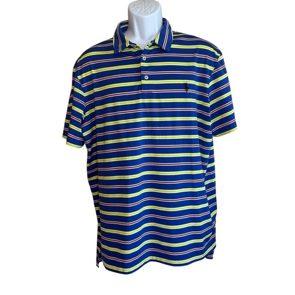 Polo Ralph Lauren Other - Polo Ralph Lauren Performance Stripe Short Sleeve Polo Shirt‎ XL Blue Yellow Red